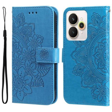 Seven-petal Flowers Embossing Leather Phone Case, For Realme 15 5G / Realme 15 Pro 5G, For Realme C71 4G / C75 4G / 5G / 14x, For Realme 14 Global, For Realme 14 Pro+ Global