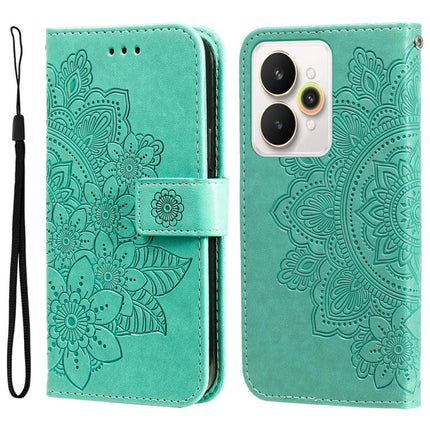 Seven-petal Flowers Embossing Leather Phone Case, For Realme 15 5G / Realme 15 Pro 5G, For Realme C71 4G / C75 4G / 5G / 14x, For Realme 14 Global, For Realme 14 Pro+ Global