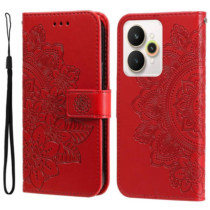 Seven-petal Flowers Embossing Leather Phone Case, For Realme 15 5G / Realme 15 Pro 5G, For Realme C71 4G / C75 4G / 5G / 14x, For Realme 14 Global, For Realme 14 Pro+ Global