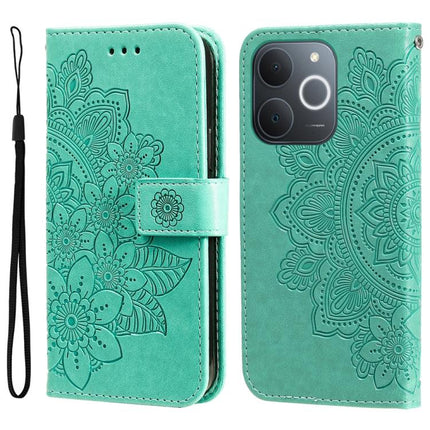 Seven-petal Flowers Embossing Leather Phone Case, For Realme 15x 5G India / Realme C85 5G, For Realme C85 Pro 4G, For Realme 15T 5G, For Realme Narzo 80 Lite 4G / C71 India