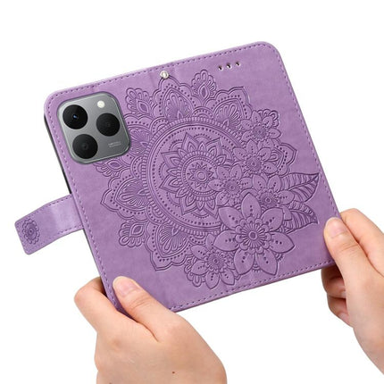 Seven-petal Flowers Embossing Leather Phone Case, For Realme 15T 5G, For Realme Narzo 80 Lite 4G / C71 India, For Realme 15 5G / Realme 15 Pro 5G, For Realme C71 4G / C75 4G / 5G / 14x