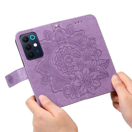 Seven-petal Flowers Embossing Leather Phone Case, For Realme 15x 5G India / Realme C85 5G, For Realme C85 Pro 4G, For Realme 15T 5G, For Realme Narzo 80 Lite 4G / C71 India