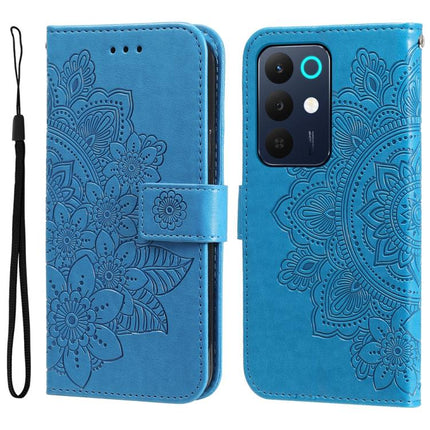 Seven-petal Flowers Embossing Leather Phone Case, For Realme 15x 5G India / Realme C85 5G, For Realme C85 Pro 4G, For Realme 15T 5G, For Realme Narzo 80 Lite 4G / C71 India