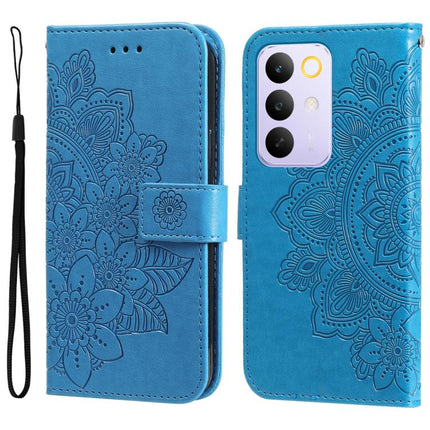 Seven-petal Flowers Embossing Leather Phone Case, For Realme 15x 5G India / Realme C85 5G, For Realme C85 Pro 4G, For Realme 15T 5G, For Realme Narzo 80 Lite 4G / C71 India