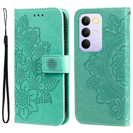 Seven-petal Flowers Embossing Leather Phone Case, For Realme 15x 5G India / Realme C85 5G, For Realme C85 Pro 4G, For Realme 15T 5G, For Realme Narzo 80 Lite 4G / C71 India