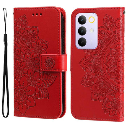 Seven-petal Flowers Embossing Leather Phone Case, For Realme 15x 5G India / Realme C85 5G, For Realme C85 Pro 4G, For Realme 15T 5G, For Realme Narzo 80 Lite 4G / C71 India