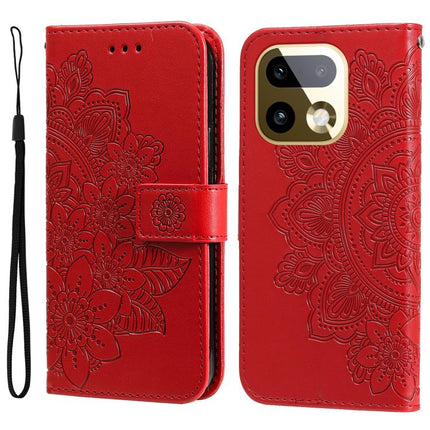 Seven-petal Flowers Embossing Leather Phone Case, For Realme 16 Pro+ 5G, For Realme 16 Pro 5G, For Realme 15x 5G India / Realme C85 5G, For Realme C85 Pro 4G
