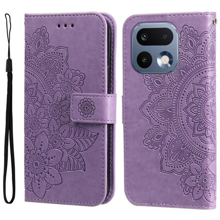 Seven-petal Flowers Embossing Leather Phone Case, For Realme 16 Pro+ 5G, For Realme 16 Pro 5G, For Realme 15x 5G India / Realme C85 5G, For Realme C85 Pro 4G