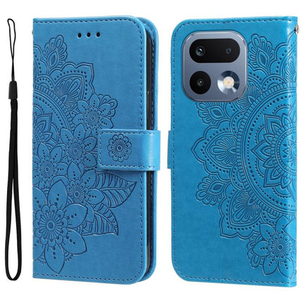 Seven-petal Flowers Embossing Leather Phone Case, For Realme 16 Pro+ 5G, For Realme 16 Pro 5G, For Realme 15x 5G India / Realme C85 5G, For Realme C85 Pro 4G