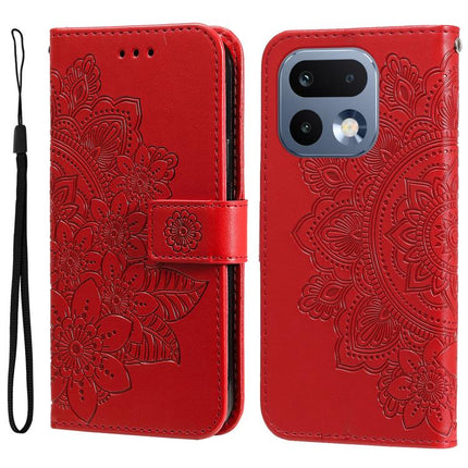 Seven-petal Flowers Embossing Leather Phone Case, For Realme 16 Pro+ 5G, For Realme 16 Pro 5G, For Realme 15x 5G India / Realme C85 5G, For Realme C85 Pro 4G