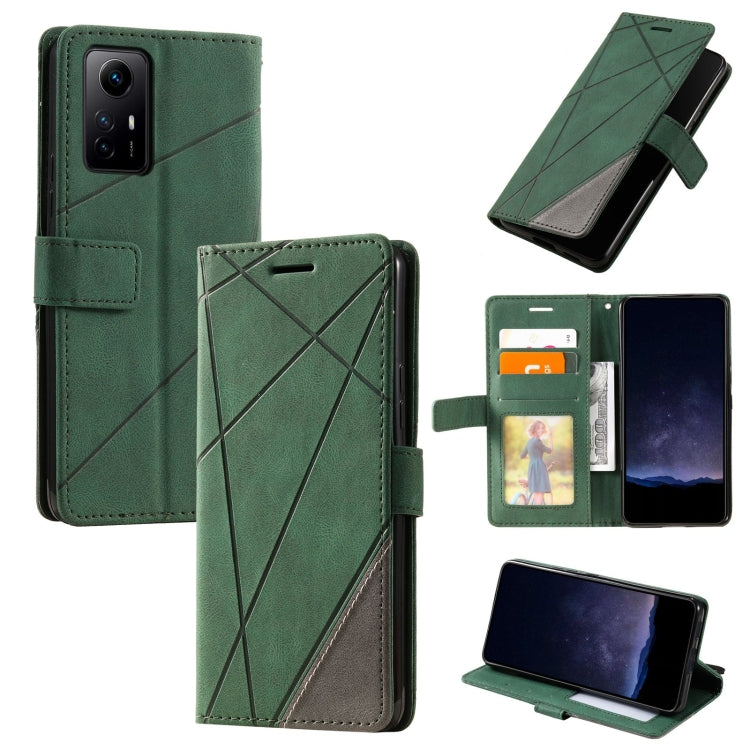 Skin Feel Splicing Leather Phone Case