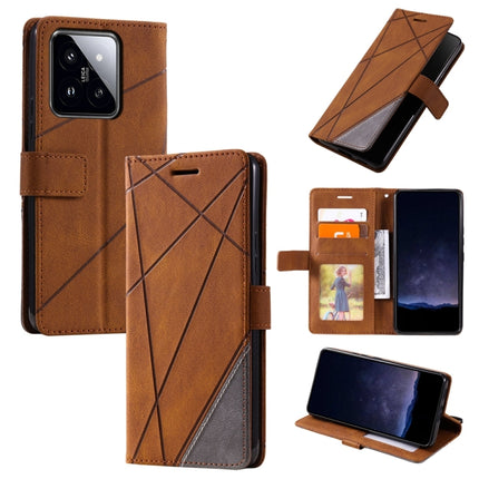 Skin Feel Splicing Leather Phone Case, For Xiaomi 14 Ultra, For Xiaomi 14 Pro, For Xiaomi 14, For Xiaomi Redmi Note 13 5G