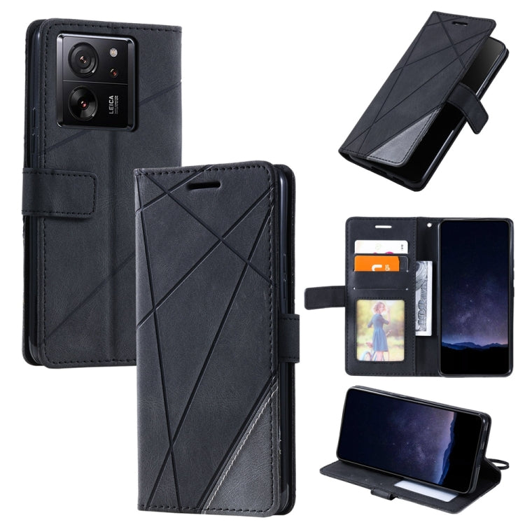 Skin Feel Splicing Leather Phone Case