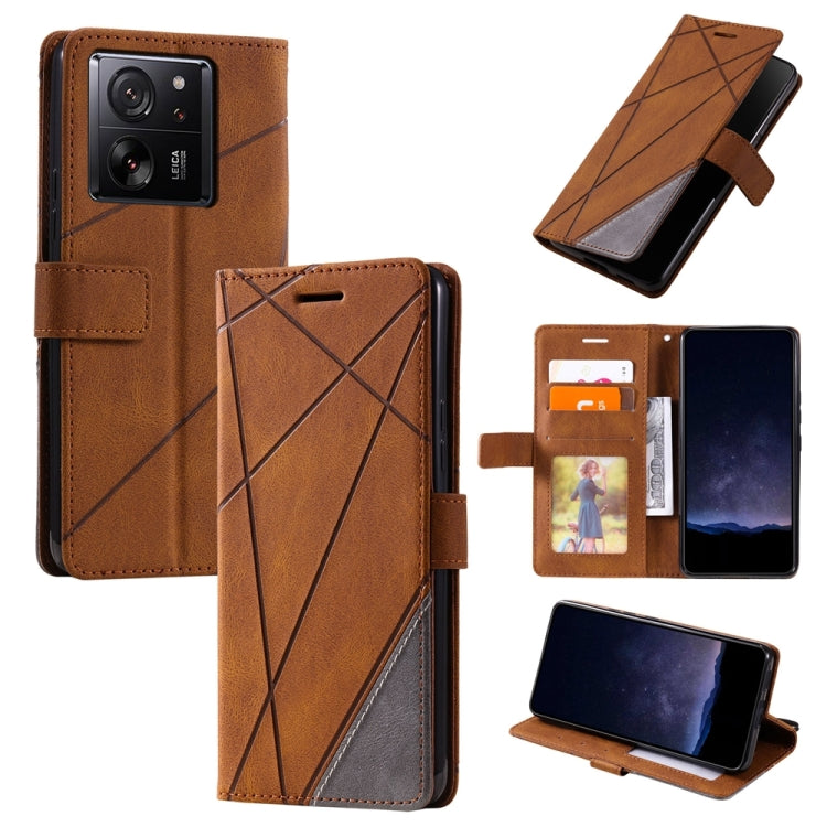 Skin Feel Splicing Leather Phone Case