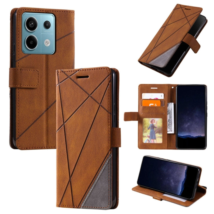Skin Feel Splicing Leather Phone Case