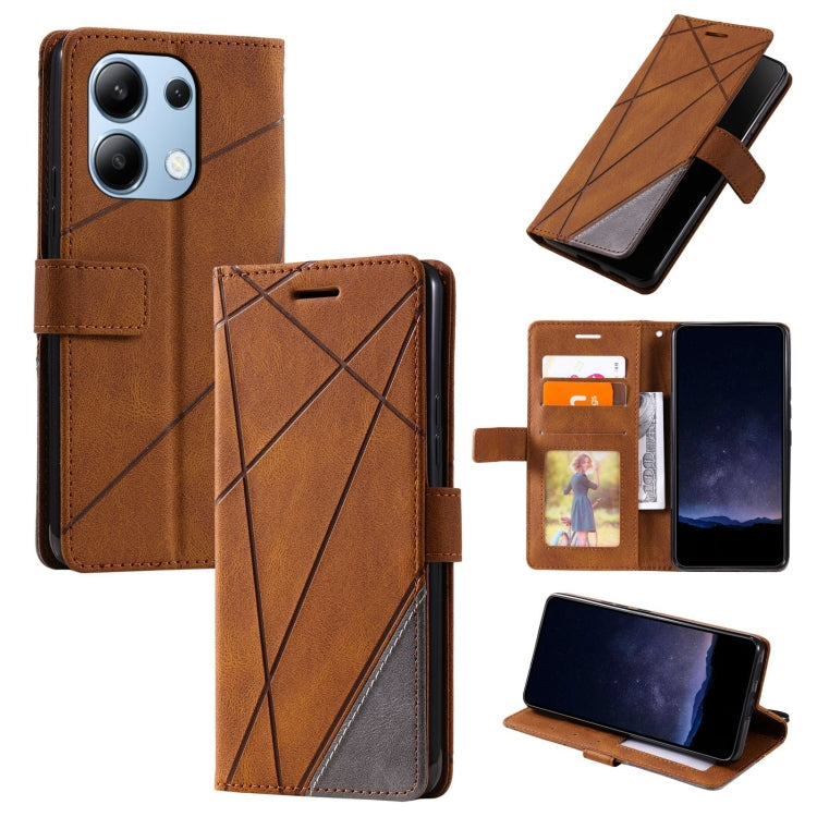 Skin Feel Splicing Leather Phone Case