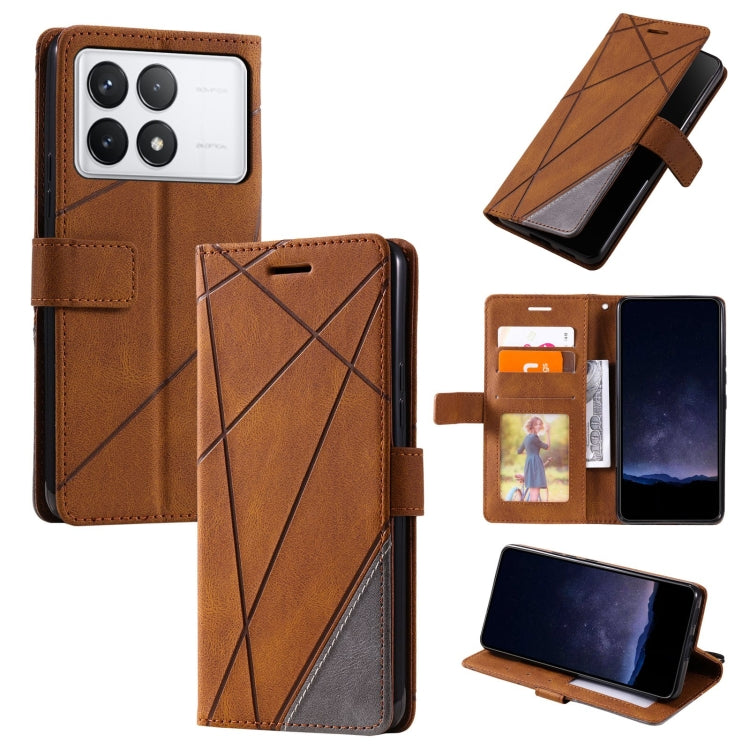 Skin Feel Splicing Leather Phone Case
