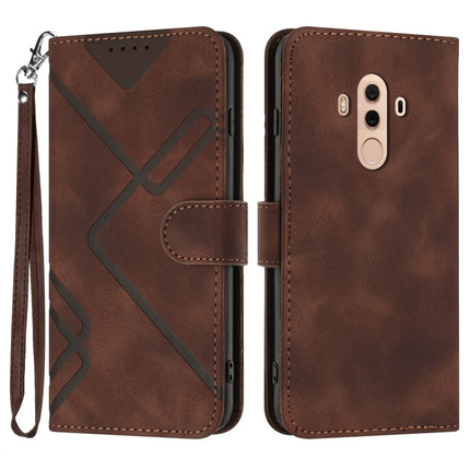 Line Pattern Skin Feel Leather Phone Case, For Huawei Mate 10 Pro, For Huawei P10 Lite