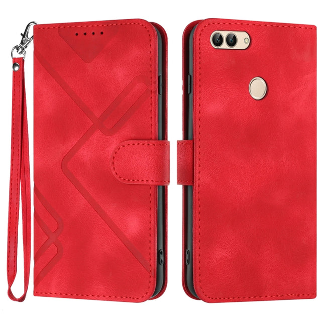 Line Pattern Skin Feel Leather Phone Case, For Huawei P20 Pro, For Huawei P20 lite, For Huawei P smart 2018/Enjoy 7S, For Huawei Mate 10 Lite/Maimang 6