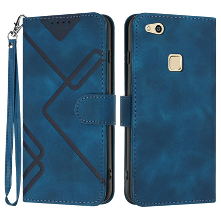 Line Pattern Skin Feel Leather Phone Case, For Huawei Mate 10 Pro, For Huawei P10 Lite