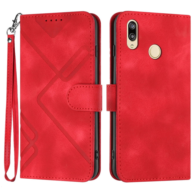 Line Pattern Skin Feel Leather Phone Case, For Huawei P20 lite, For Huawei P smart 2018/Enjoy 7S, For Huawei Mate 10 Lite/Maimang 6, For Huawei Mate 10 Pro