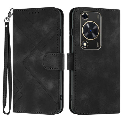 Line Pattern Skin Feel Leather Phone Case, For Huawei nova 12s, For Huawei nova Y72, For Huawei nova 12 Pro / nova 12 Ultra, For Huawei Enjoy 70