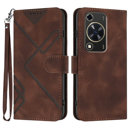Line Pattern Skin Feel Leather Phone Case, For Huawei nova 12s, For Huawei nova Y72, For Huawei nova 12 Pro / nova 12 Ultra, For Huawei Enjoy 70