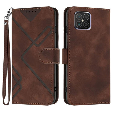 Line Pattern Skin Feel Leather Phone Case, For Huawei P50 Pro, For Huawei P50, For Huawei Enjoy 20 SE 4G, For Huawei nova 8 SE