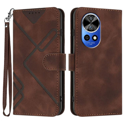 Line Pattern Skin Feel Leather Phone Case, For Huawei nova 12s, For Huawei nova Y72, For Huawei nova 12 Pro / nova 12 Ultra, For Huawei Enjoy 70