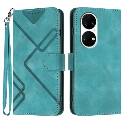 Line Pattern Skin Feel Leather Phone Case, For Huawei Enjoy 20e, For Huawei P50 Pro, For Huawei P50, For Huawei Enjoy 20 SE 4G