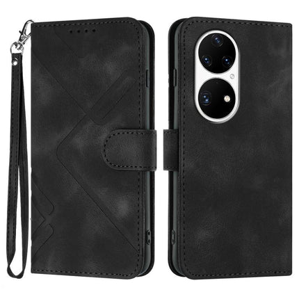 Line Pattern Skin Feel Leather Phone Case, For Huawei P50 Pro, For Huawei P50, For Huawei Enjoy 20 SE 4G, For Huawei nova 8 SE