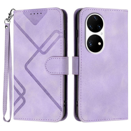 Line Pattern Skin Feel Leather Phone Case, For Huawei Enjoy 20e, For Huawei P50 Pro, For Huawei P50, For Huawei Enjoy 20 SE 4G