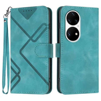 Line Pattern Skin Feel Leather Phone Case, For Huawei P50 Pro, For Huawei P50, For Huawei Enjoy 20 SE 4G, For Huawei nova 8 SE