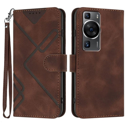 Line Pattern Skin Feel Leather Phone Case, For Huawei P60 / P60 Pro, For Huawei Enjoy 50 Pro / nova Y90, For Huawei Enjoy 50 / nova Y70, For Huawei Enjoy 20e