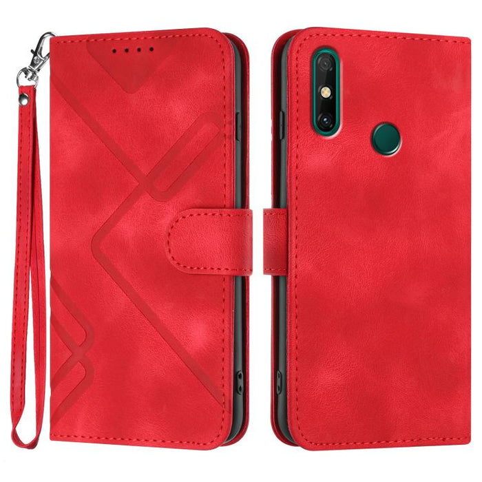 Line Pattern Skin Feel Leather Phone Case, For Huawei Enjoy 20e, For Huawei P50 Pro, For Huawei P50, For Huawei Enjoy 20 SE 4G