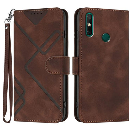 Line Pattern Skin Feel Leather Phone Case, For Huawei Enjoy 20e, For Huawei P50 Pro, For Huawei P50, For Huawei Enjoy 20 SE 4G