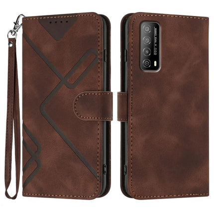 Line Pattern Skin Feel Leather Phone Case, For Huawei P50 Pro, For Huawei P50, For Huawei Enjoy 20 SE 4G, For Huawei nova 8 SE