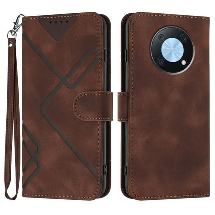 Line Pattern Skin Feel Leather Phone Case, For Huawei P60 / P60 Pro, For Huawei Enjoy 50 Pro / nova Y90, For Huawei Enjoy 50 / nova Y70, For Huawei Enjoy 20e
