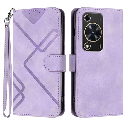 Line Pattern Skin Feel Leather Phone Case, For Huawei nova 12i, For Huawei nova 12s, For Huawei nova Y72, For Huawei nova 12 Pro / nova 12 Ultra