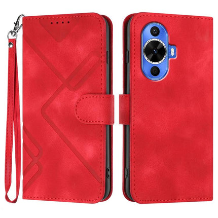 Line Pattern Skin Feel Leather Phone Case, For Huawei nova 12s, For Huawei nova Y72, For Huawei nova 12 Pro / nova 12 Ultra, For Huawei Enjoy 70