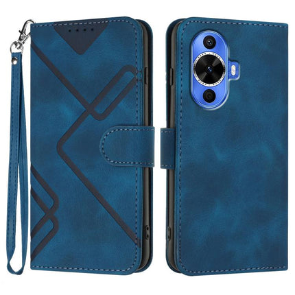 Line Pattern Skin Feel Leather Phone Case, For Huawei nova 12s, For Huawei nova Y72, For Huawei nova 12 Pro / nova 12 Ultra, For Huawei Enjoy 70