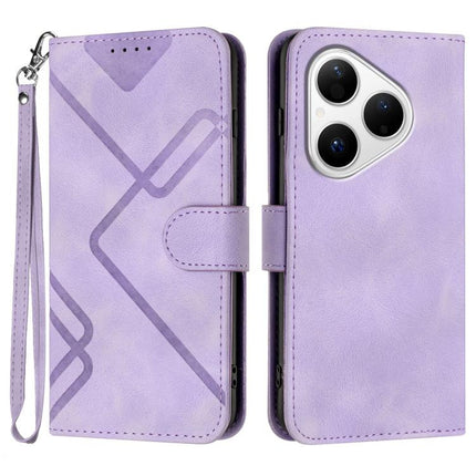 Line Pattern Skin Feel Leather Phone Case, For Huawei Enjoy 80 Plus, For Huawei Pura 80 5G, For Huawei Mate 70 Pro / Mate 70 Pro+, For Huawei Mate 70