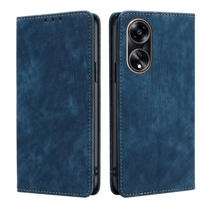 RFID Anti-theft Brush Magnetic Leather Phone Case, For OPPO Reno10 Pro+ 5G, For OPPO A1 5G, For OPPO A79 5G