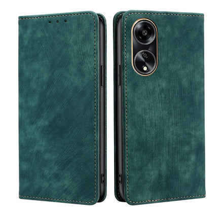 RFID Anti-theft Brush Magnetic Leather Phone Case, For OPPO Reno10 Pro+ 5G, For OPPO A1 5G, For OPPO A79 5G