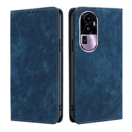 RFID Anti-theft Brush Magnetic Leather Phone Case, For OPPO Reno10 Pro+ 5G, For OPPO A1 5G, For OPPO A79 5G