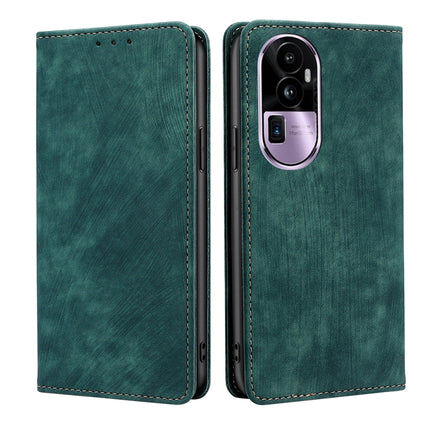 RFID Anti-theft Brush Magnetic Leather Phone Case, For OPPO Reno10 Pro+ 5G, For OPPO A1 5G, For OPPO A79 5G