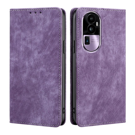 RFID Anti-theft Brush Magnetic Leather Phone Case, For OPPO Reno10 Pro+ 5G, For OPPO A1 5G, For OPPO A79 5G