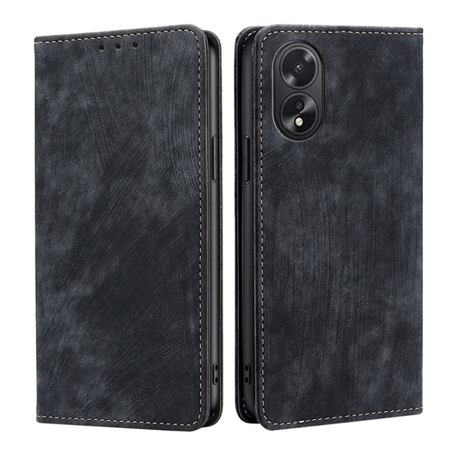 RFID Anti-theft Brush Magnetic Leather Phone Case, For OPPO Reno11 F 5G, For OPPO Find X7 5G, For OPPO Find X7 Ultra 5G, For OPPO A38 4G / A18 4G