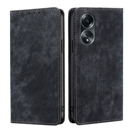 RFID Anti-theft Brush Magnetic Leather Phone Case, For OPPO A2 Pro 5G, For OPPO A58 4G, For OPPO Reno10 5G / Reno10 Pro 5G Global, For OPPO A78 4G