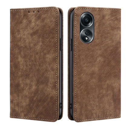 RFID Anti-theft Brush Magnetic Leather Phone Case, For OPPO A2 Pro 5G, For OPPO A58 4G, For OPPO Reno10 5G / Reno10 Pro 5G Global, For OPPO A78 4G